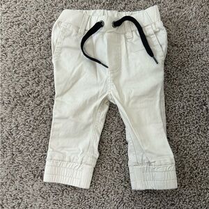 Beau Hudson Baby Chino Cream Joggers with Black Drawstring
